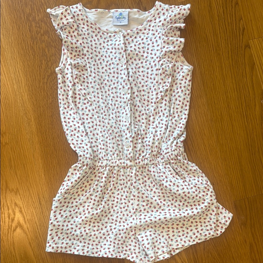 Girls' Floral Ruffle Romper